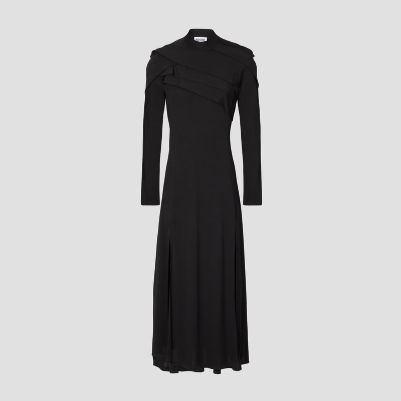 Long Sleeves Slit Dress-SK3DG0008