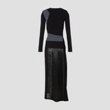 Asymmetrical multi-texture Dress-SK3DG0010