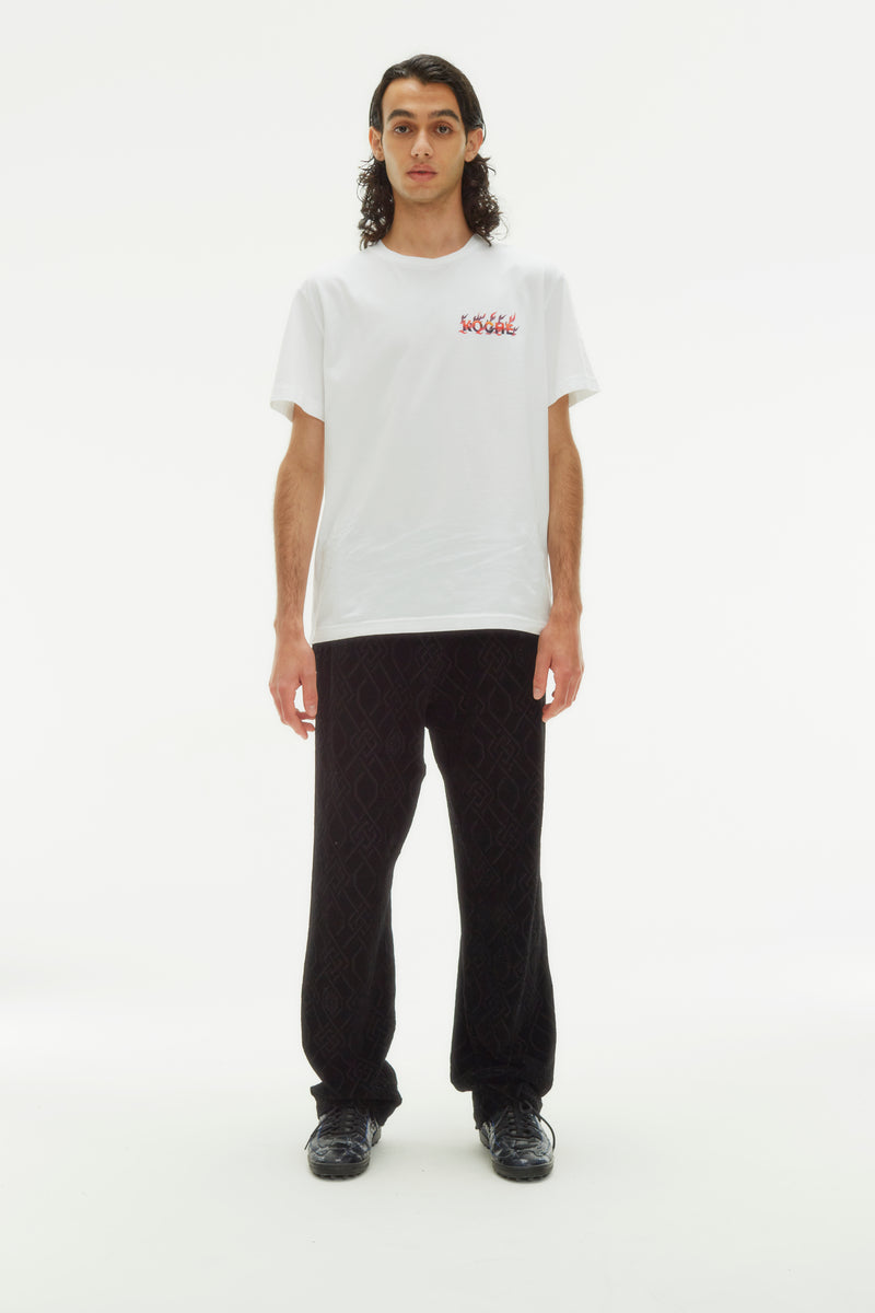 HERALDIC FLAMES LOGO WHITE T-SHIRT