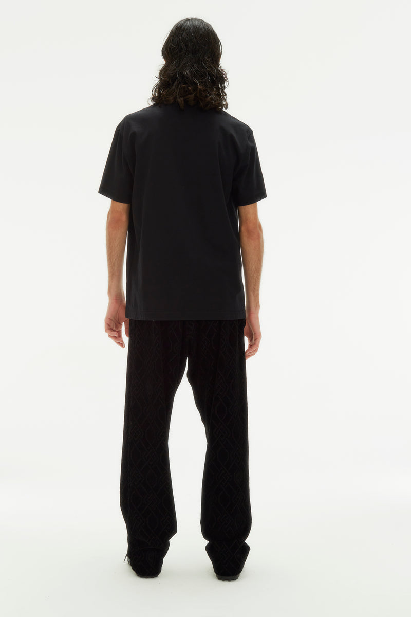 HERALDIC FLAMES LOGO BLACK T-SHIRT