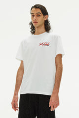 HERALDIC FLAMES LOGO WHITE T-SHIRT