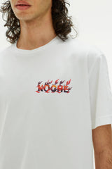 HERALDIC FLAMES LOGO WHITE T-SHIRT