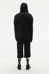 PRINTED SLEEVES BLACK HOODIE