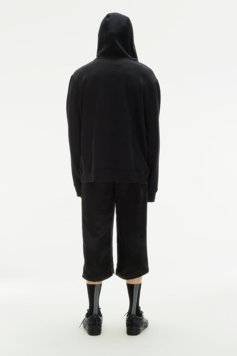 PRINTED SLEEVES BLACK HOODIE