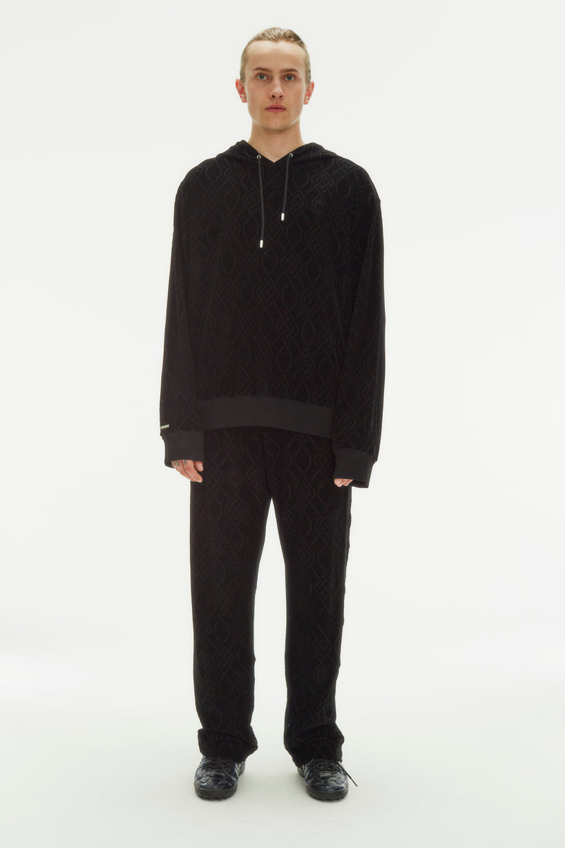 STRAIGHT MONOGRAM TRACK BLACK PANTS