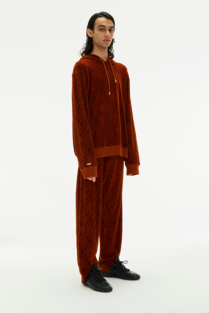 STRAIGHT MONOGRAM TRACK RUST PANTS