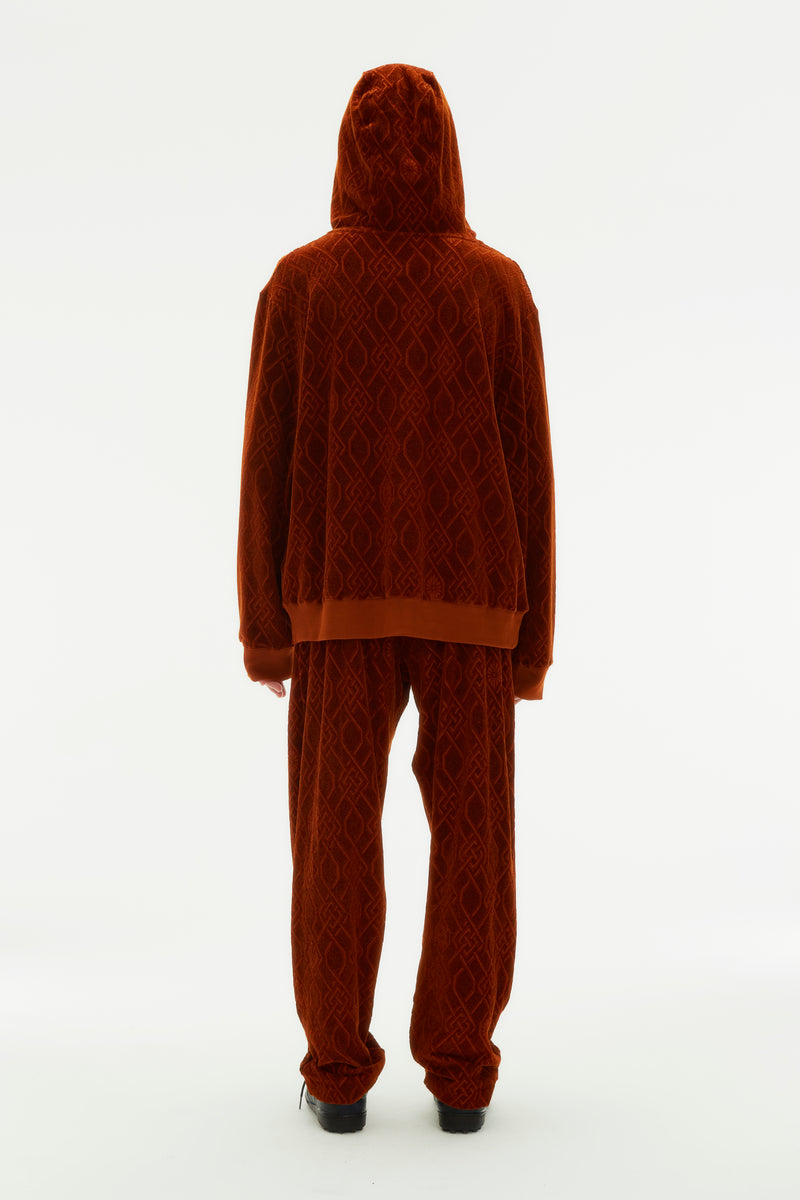 STRAIGHT MONOGRAM TRACK RUST PANTS