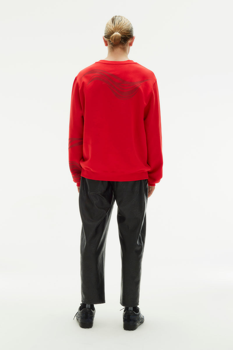 WING CUT OUT RED SWEATSHIRT