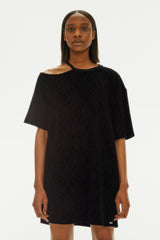 BLACK MAXI CUT OUT T-SHIRT DRESS