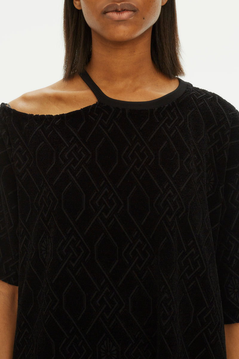 BLACK MAXI CUT OUT T-SHIRT DRESS