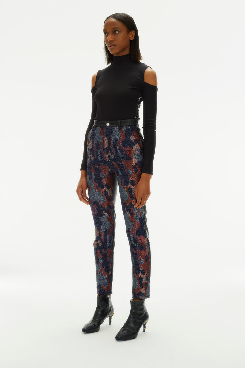 JACQUARD CAMOUFLAGE TROUSERS