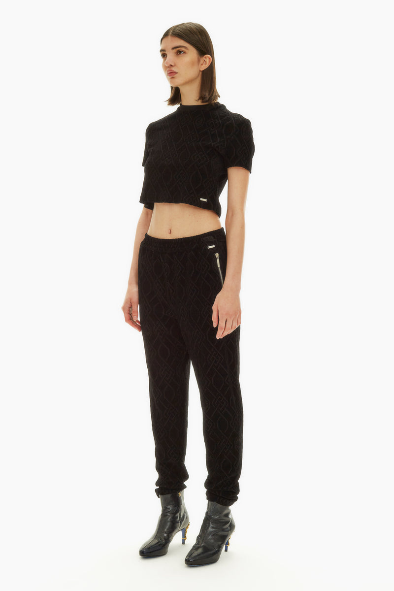 MONOGRAM TRACK BLACK TROUSERS