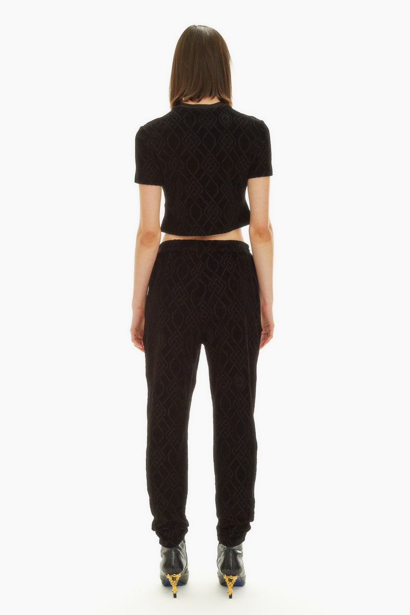 MONOGRAM TRACK BLACK TROUSERS
