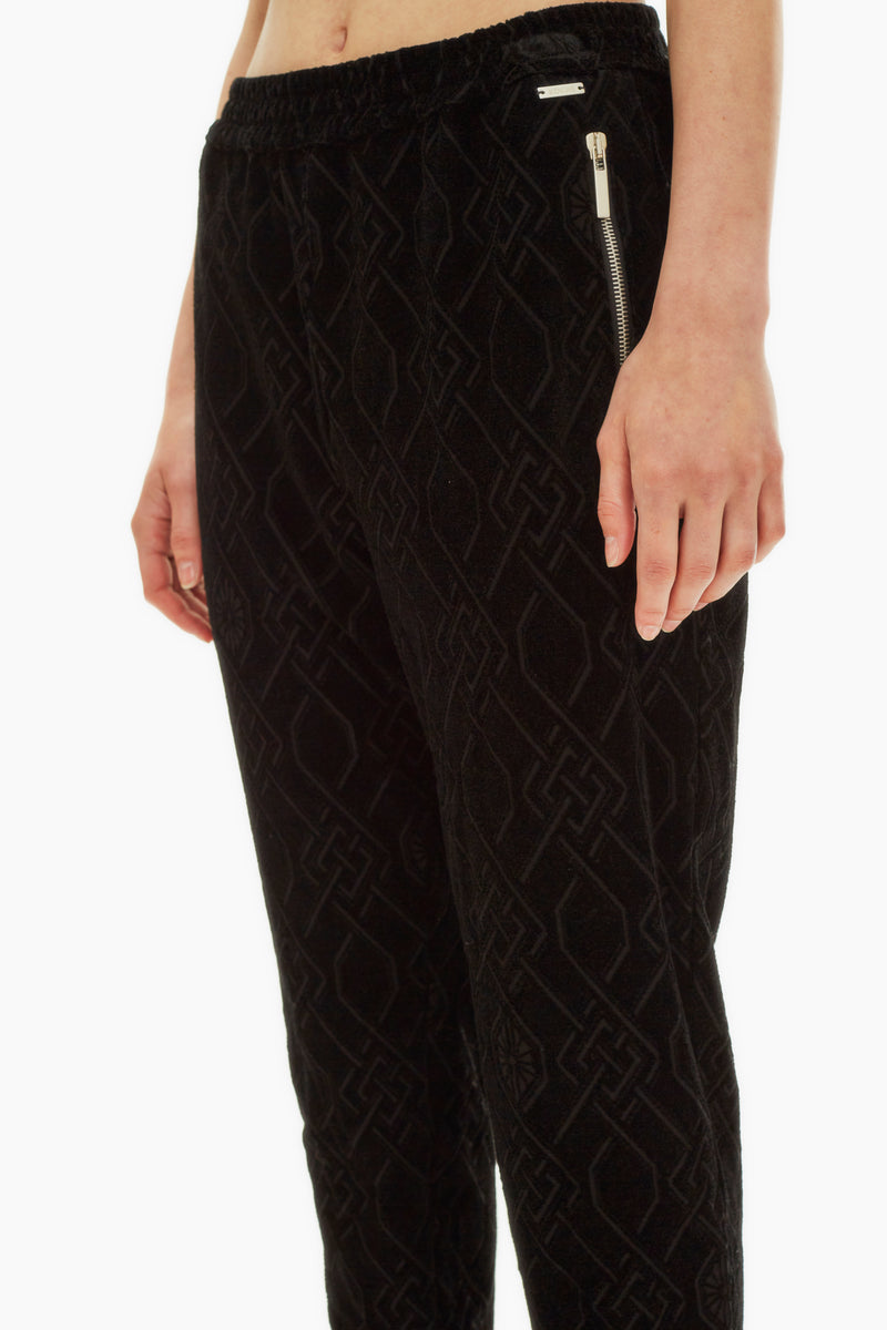 MONOGRAM TRACK BLACK TROUSERS
