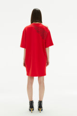 PHOENIX RED MAXI CUT OUT T-SHIRT DRESS