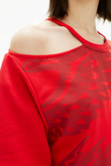 PHOENIX RED MAXI CUT OUT T-SHIRT DRESS