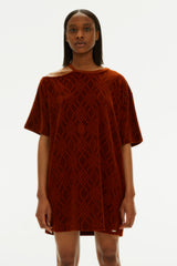RUST MAXI CUT OUT T-SHIRT DRESS