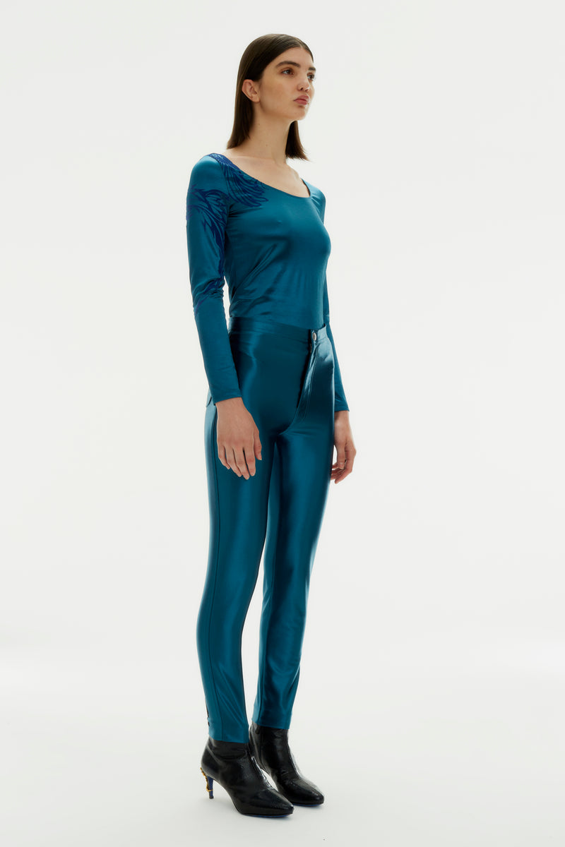 SATIN SKINNY TROUSERS