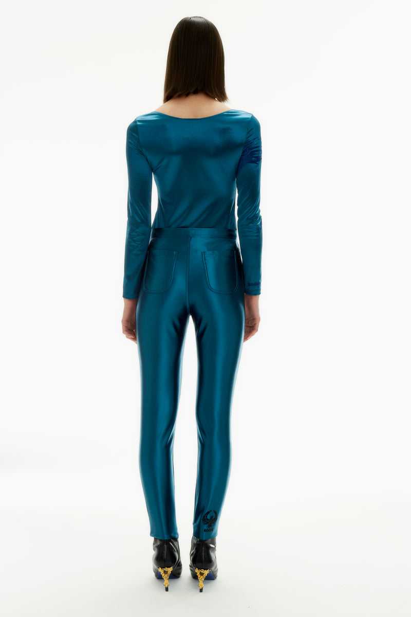 SATIN SKINNY TROUSERS