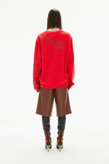 WING CUT OUT RED SWEATSHIRT