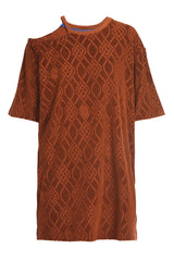 RUST MAXI CUT OUT T-SHIRT DRESS