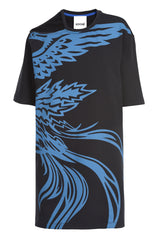 PHOENIX BLACK BLUE MAXI CUT OUT T-SHIRT DRESS