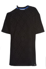 BLACK MAXI CUT OUT T-SHIRT DRESS