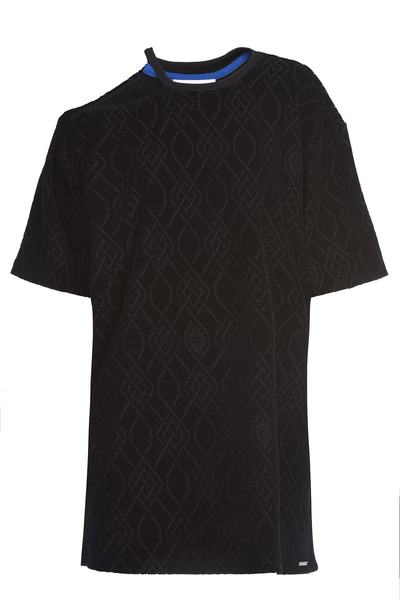 BLACK MAXI CUT OUT T-SHIRT DRESS