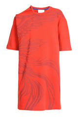 PHOENIX RED MAXI CUT OUT T-SHIRT DRESS
