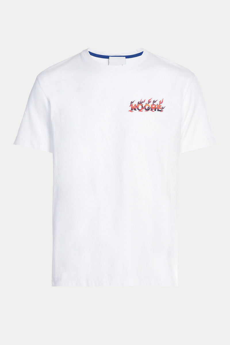 HERALDIC FLAMES LOGO WHITE T-SHIRT