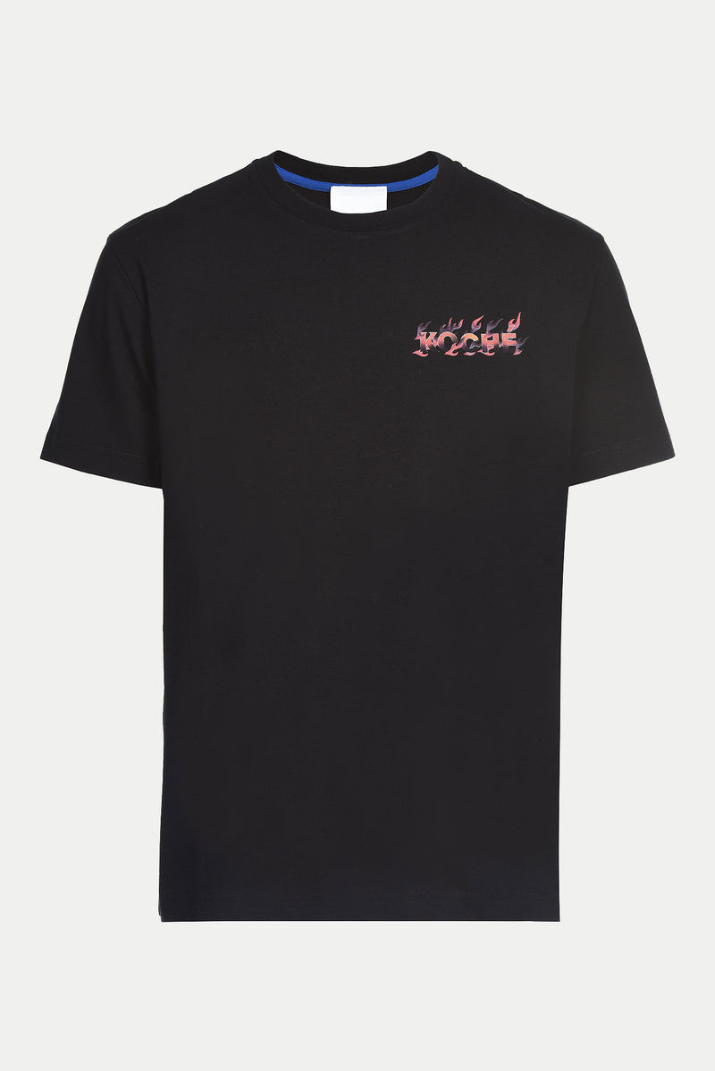 HERALDIC FLAMES LOGO BLACK T-SHIRT