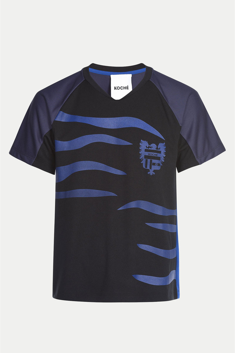 HERALDIC FLAMES FOOTBALL BLACK T-SHIRT