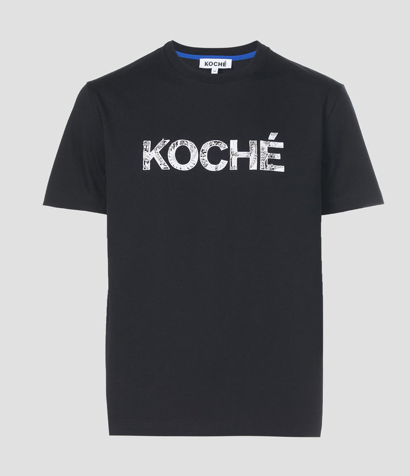 EMBOIDERED BLACK ORGANIC COTTON T-SHIRT