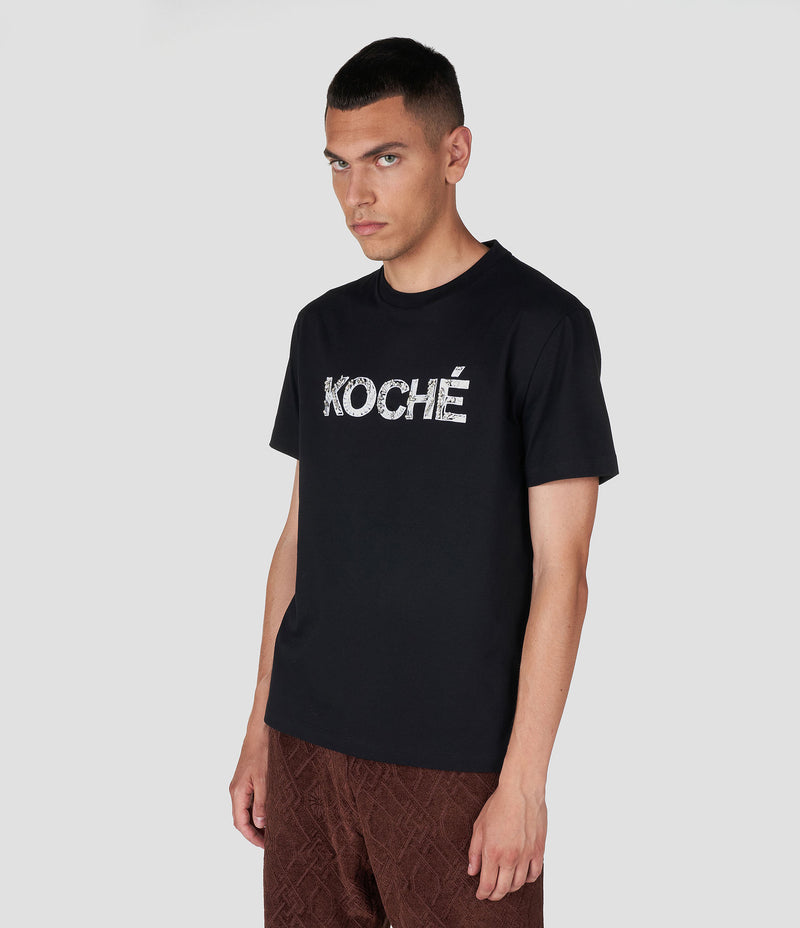 EMBOIDERED BLACK ORGANIC COTTON T-SHIRT