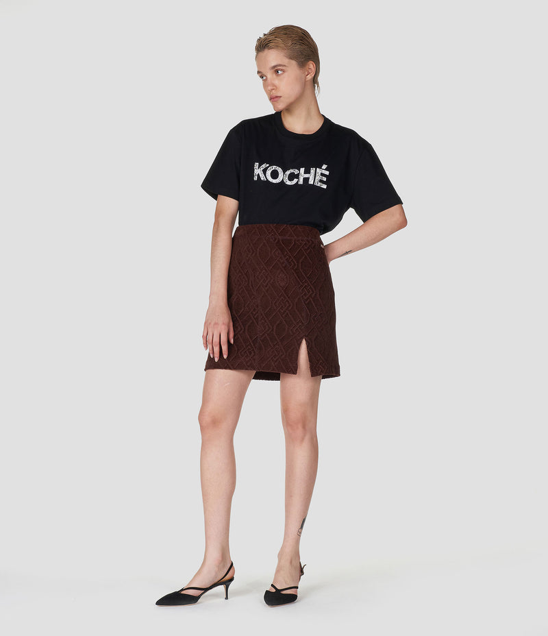 EMBOIDERED BLACK ORGANIC COTTON T-SHIRT