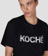 EMBOIDERED BLACK ORGANIC COTTON T-SHIRT