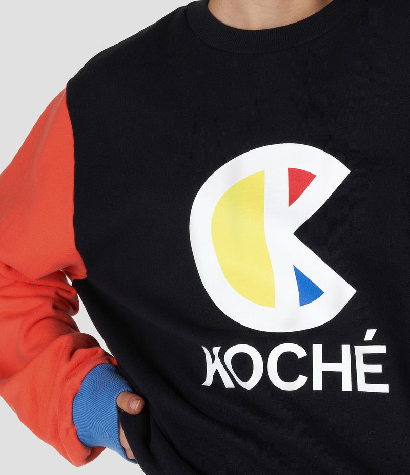 COLOR-BLOCK CREWNECK SWEATSHIRT