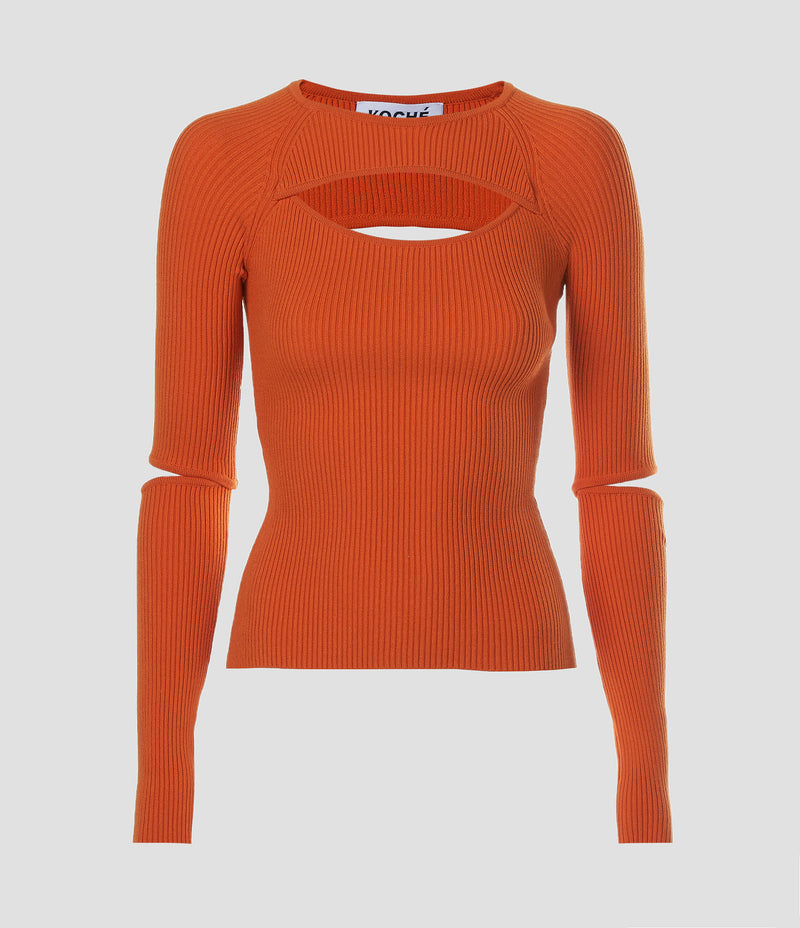 ORANGE KNIT TOP