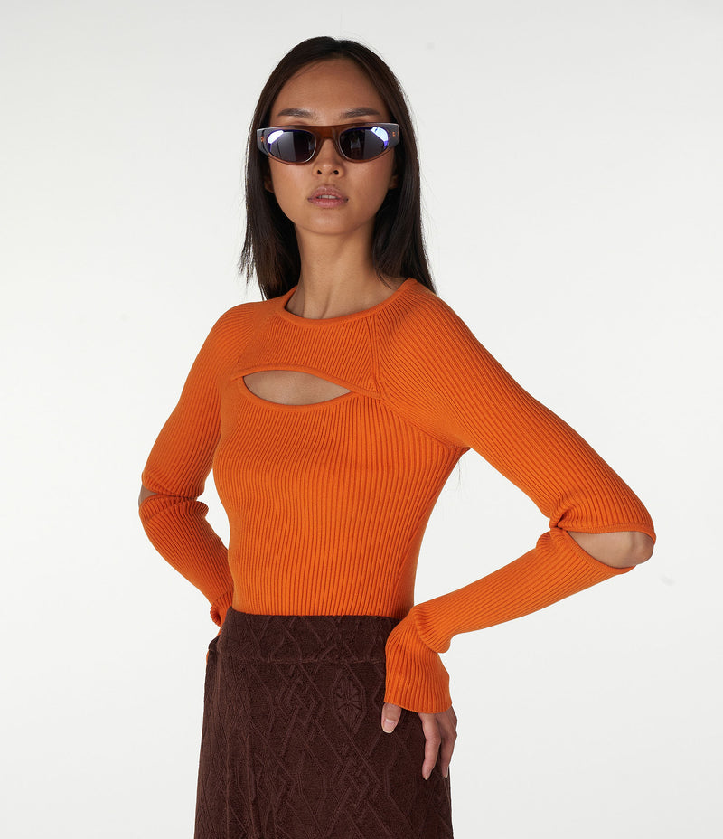 ORANGE KNIT TOP