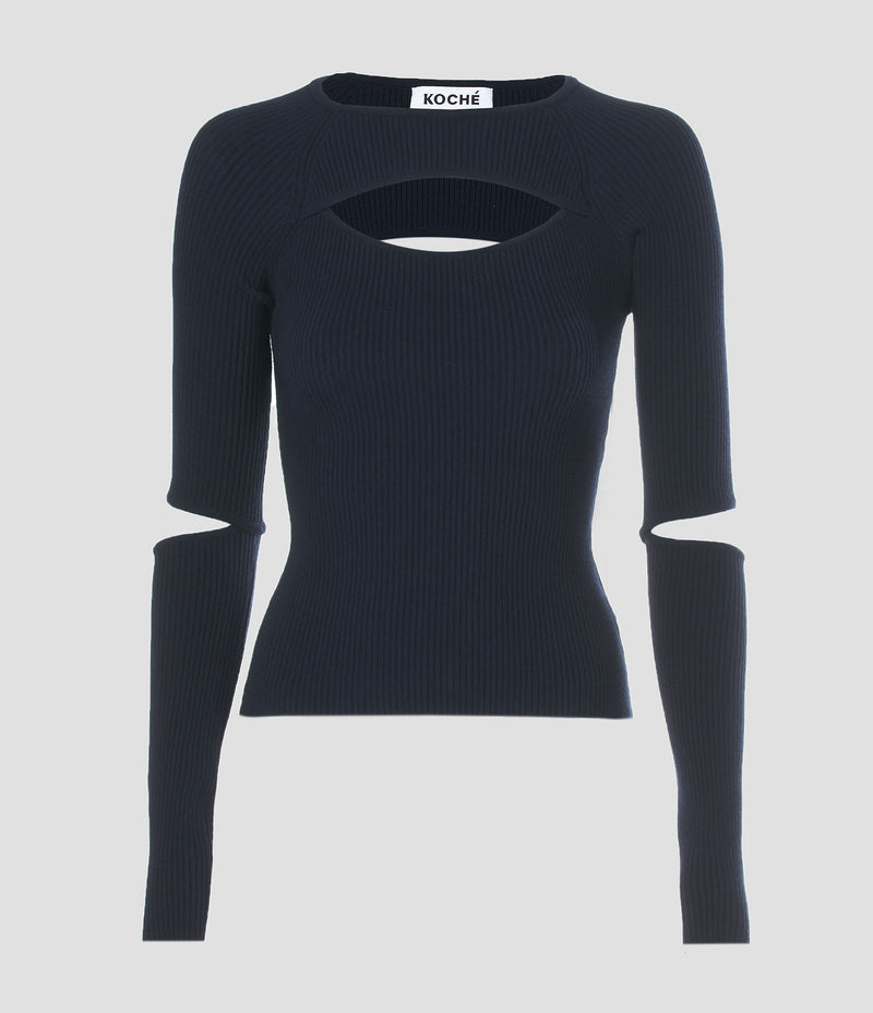 BLACK KNITWEAR TOP