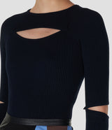 BLACK KNITWEAR TOP