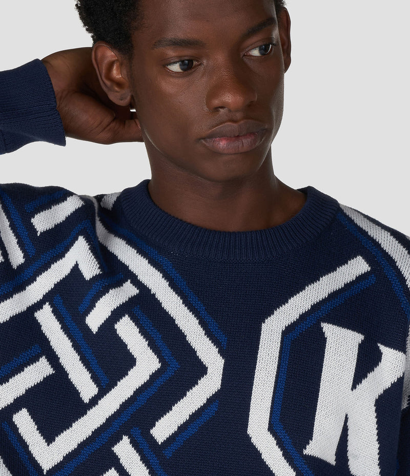 BLUE LOGO SWEATER