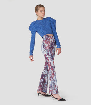 FLORAL JAQUARD JERSEY TROUSERS