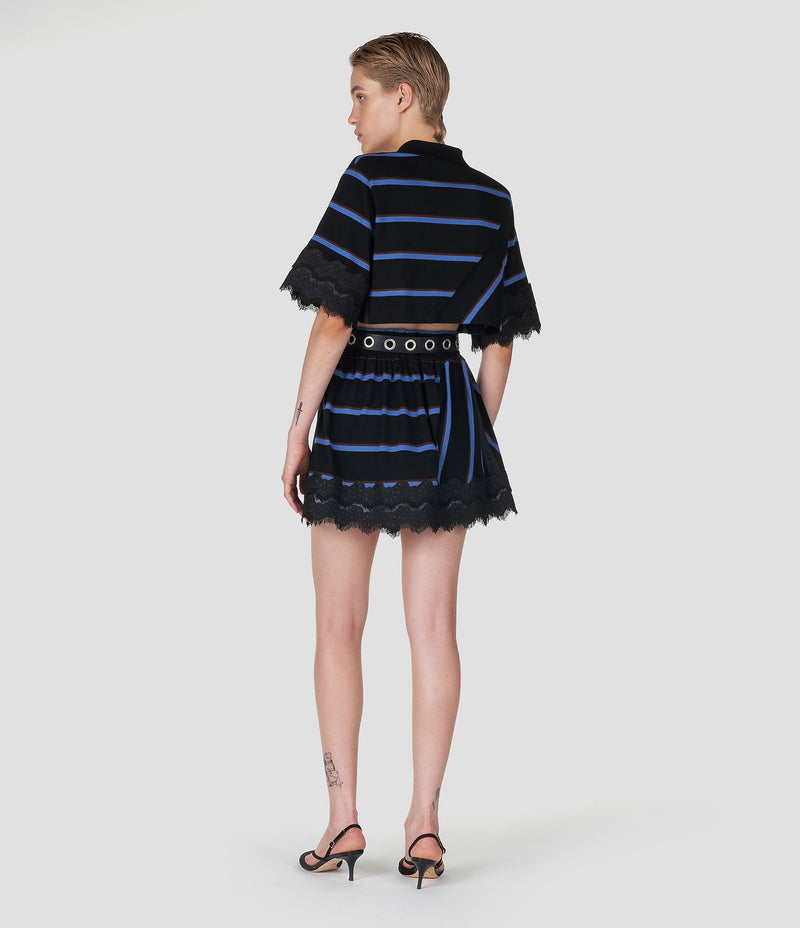 STRIPED JERSEY MINI SKIRT