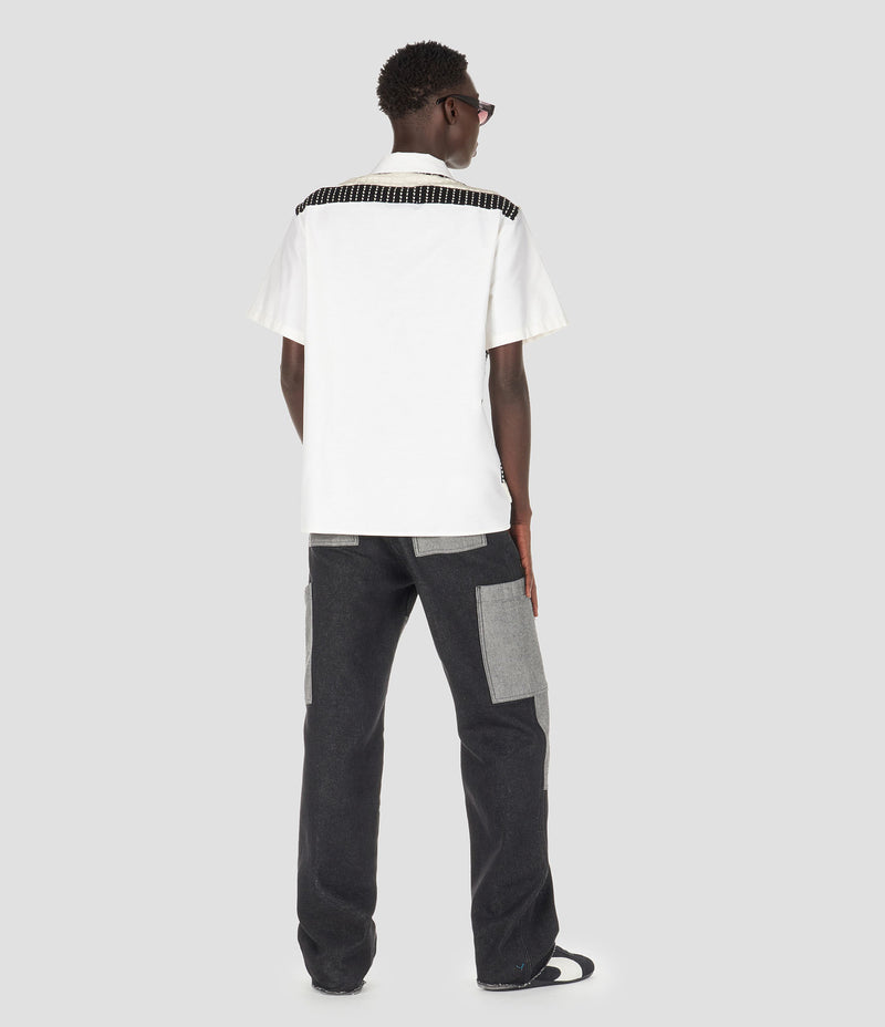 KNITTED COTTON PANEL SHIRT