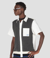KNITTED COTTON PANEL SHIRT