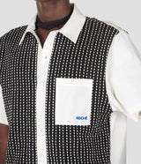 KNITTED COTTON PANEL SHIRT