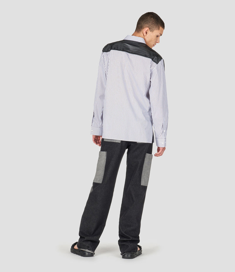 PINSTRIPE OXFORD COTTON LONG SLEEVES SHIRT