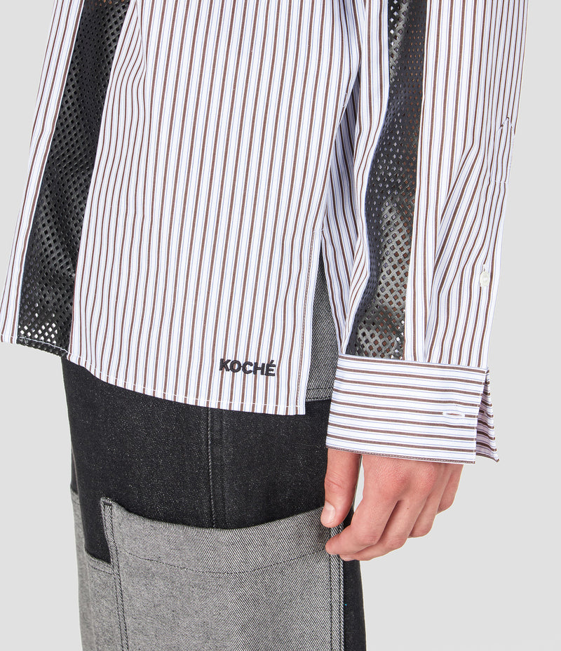 PINSTRIPE OXFORD COTTON LONG SLEEVES SHIRT