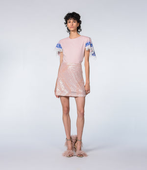 PINK LACE T-SHIRT